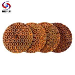 Almohadillas de pulido RIJILEI 4PCS Super 4 pulgadas Diamond Copper Bond Wet Pad para granito Mármol Piso de concreto Discos de molienda 230211