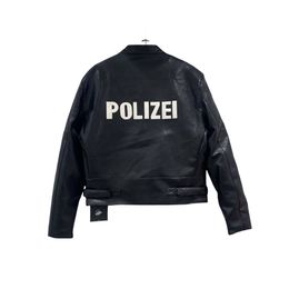 Polizei Chaqueta de cuero club nocturno calle moto motociclista chaqueta de cuero PU chaqueta corta chaqueta delgada hombres marea