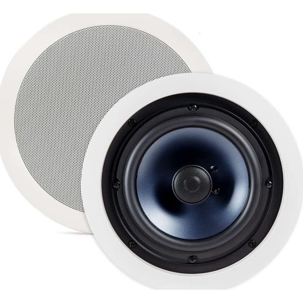 Polk Audio RC60I Altavoces de 2 vías Premium Increiling - Perfecto para la colocación interior/exterior, entornos húmedos y húmedos - Grilla pintable blanco (par)