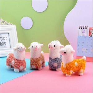 Polka dot alpaca dier knuffels voor meisjes brithday cadeau pop sleutelhanger kleine hanger accessoires 12cm