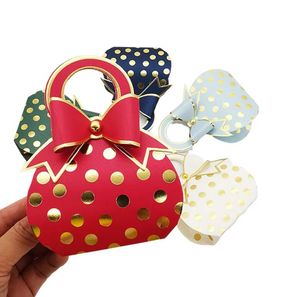 Polka Dot Bow Candy Box Verpakking Bruiloft Bruids Kind Cadeau Voor Gast Baby Douche Verjaardagsfeestje Gunsten Decorbenodigdheden