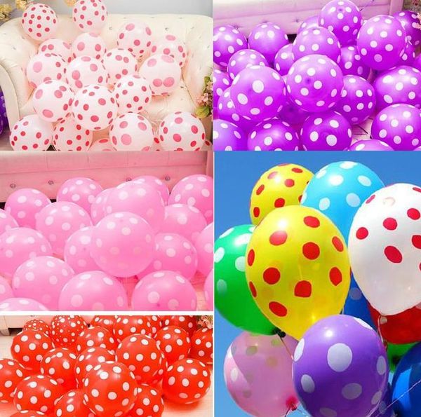 Polka Dot Latex Ballons Célébration fête d'anniversaire pour enfants mariage festif Noël Halloween Décor Ballon Jouets 12 Pouces COLORÉ cadeau