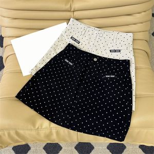 Polka dot femmes jupe denim dres de créateur de luxe jupes courtes décontractées en jean jupes en jean