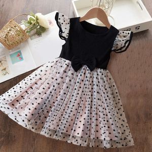Polka-Dotted Princess Children's Clothing For Girls Ruffles Sleeves Casual Tutu Girl Party Summer Jurk 2-6y L2405