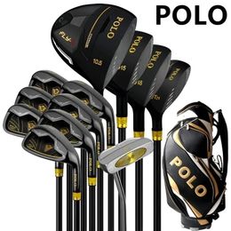POLO.12 pièces clubs hommes clubs de golf complets sets complets avec sacs standard en alliage de tige 240507