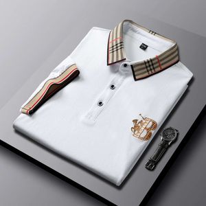 Polo 2023 Zomer Nieuwe Hoge Kwaliteit Geborduurde Heren Polo T-shirt Licht Business Slim Fit Casual Korte Mouwen
