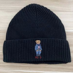 Polo Beanie Diseñador de lujo Gorro de punto de lana de oso para hombres y mujeres 2023 Gorro de algodón cálido Gorro de lana Ciclismo Gorro a prueba de viento y frío