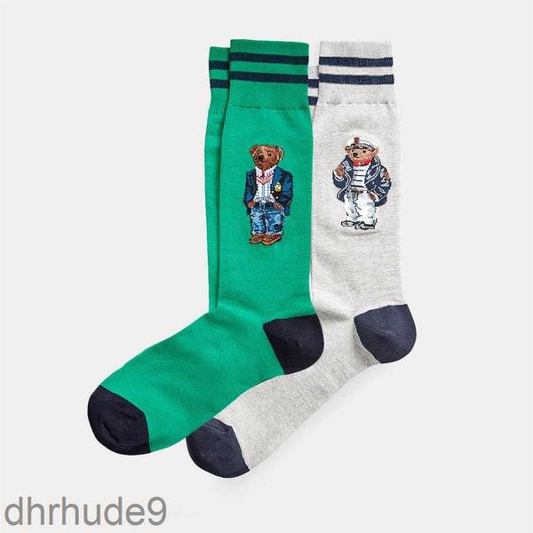 Polo Bear – chaussettes en coton extensible pour femmes, lot de 2 paires, chaussettes mignonnes de dessin animé, Harajuku, avec cheville Web, Hipster Skatebord F262i O6FZ