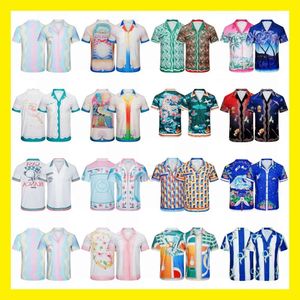 Polo Casa Blanca Mens T-shirt Shirt Short Shirt Hawaiian Beach Resort Fashion Flower Shirt 5/4 SHEEVE