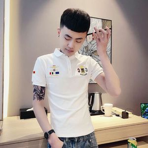 Polo Men's Trendy Brand Trend 2024 Summer Internet Celebrity Imprime T-shirt Social Social Young Man Short Shirt à manches