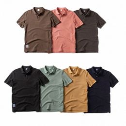 Polo Shirt 2024 Nuevo Verano Solapa Elasticidad Camiseta Color Sólido Fi Manga Corta Busin Casual Hombres Ropa M-3XL BP13200 f5Mu #