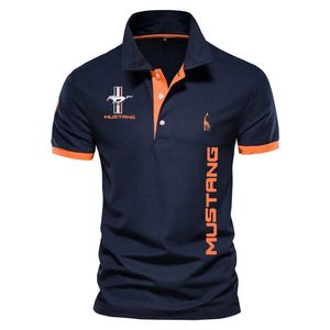 Polo-shirt pour hommes Mustang Car Imprimé 100% coton Style Mens Golf Golf Mens surdimensionné XS5XL 240430
