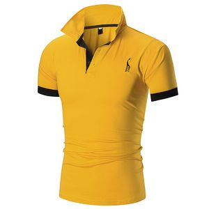 Polo hommes 2022 nouveau solide décontracté coton Polo girafe hommes Slim Fit broderie à manches courtes hommes Polo