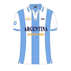 Polo Shirt Men Argentijn voetbal Casual Puur katoenen slanke fit geborduurd poloshirt