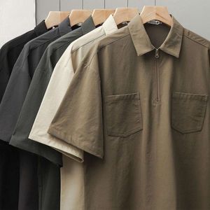 Polo Men's Men's American Workswear P Courte à manches Summer Summer Shirt Séchage Version coréenne Stand de chemise de style montagne