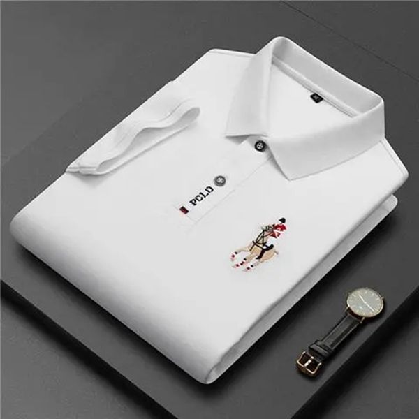 Polo homme manches courtes t-shirt haute qualité revers affaires haut formel décontracté broderie Polos t-shirt individus qui réussissent y2k