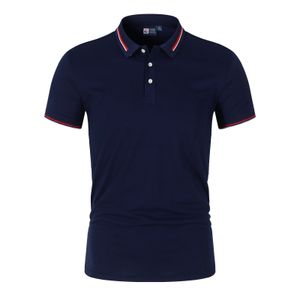 Polo Shirt Men Solid Casual Cotton Slim Fit Short Sleeve Mens 240423