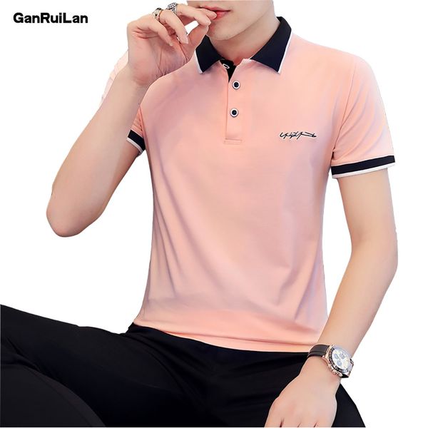 Polo hommes Solide col rabattu vêtements Maillots d'été Golf Tennis Polos casual harajuku camisa polo masculina tops 210518