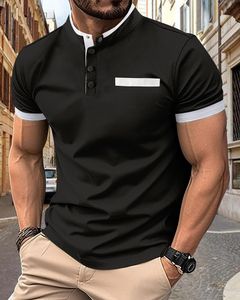 Polo Shirt Plaid Collar Mens Sport Polos Shirts Nieuwe trend exclusieve Jacquard Design Sportswear Golfshirt Polyester Snelle droge fit golf heren T-shirts