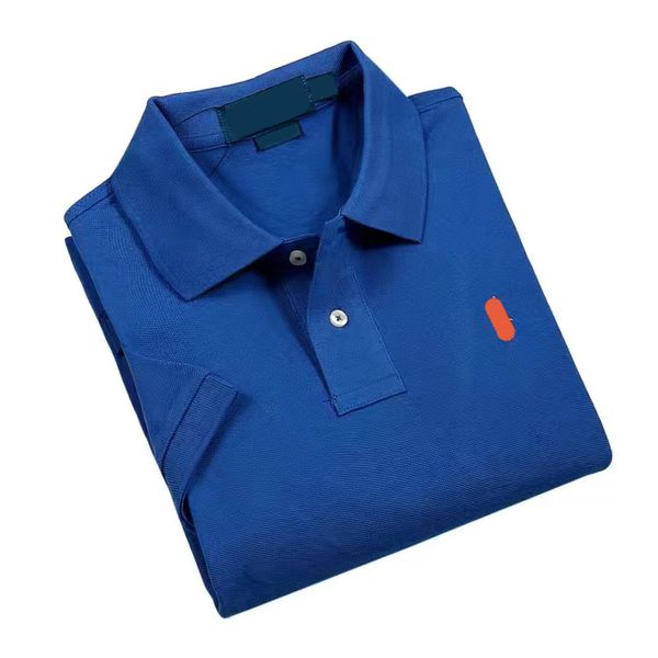 Camisa Polo Manga Corta Para Hombre Bordado Caballos Pequeños Color Sólido Solapa Algodón Suelto Tamaño Grande Casual S 8619