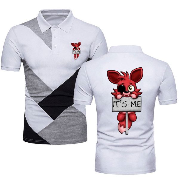 Polos para hombre, camisetas It's Me Kawaii FNAF Plush Foxy, Jersey de manga corta de estilo militar, Polo de Color contrastante para tenis de golf