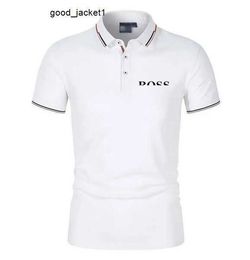 Polo T-shirt Heren Polo's Designer Heren Poloshirt Luxe Hugo Letter Casual Korte Mouw Boss Mannen Mode Losse Revers Half Kleding T-shirt 2 S8IO