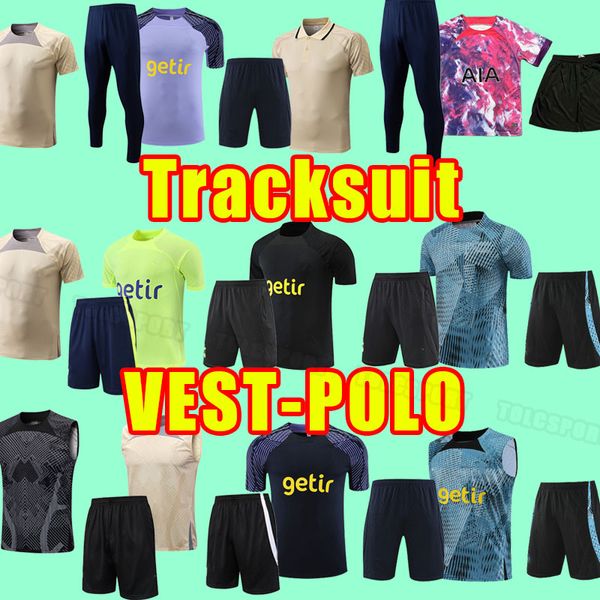 POLO Vest Training Set Survêtements de football Totten Ham Hommes Enfants 22 23 Fils Bergwijn 2023 2024 Jersey ROMERO REGUILON KULUSEVSKI RICHARLISON KANE SKIPP Pantalon complet