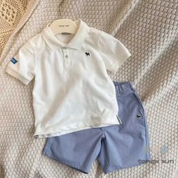 Polos 2023 Été coréen Childrens Coton T-shirt à manches courtes garçons et filles Polo Loose
