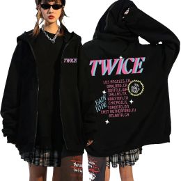 Polos 2023 Twice 5th World Tour Ready to Be Us Album Imprime à swetshirts Sweatshirts à manches longues
