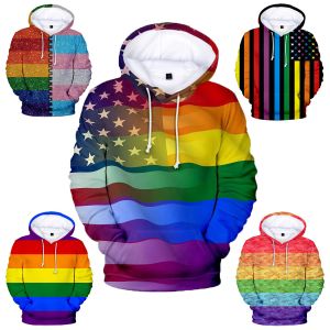 Polos 3D Print LGBT Flag Sweat-shirt pour les vêtements arc-en-ciel colorés lesbiennes pour la décoration gay conviviale gay amicale