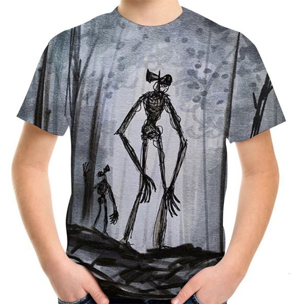 Polos 4 13Y Niños Siren Head Camiseta con estampado 3D SCP Horror Videojuego Cumpleaños Camisetas para niños Niñas Niños Camisetas casuales Ropa Tops 230417