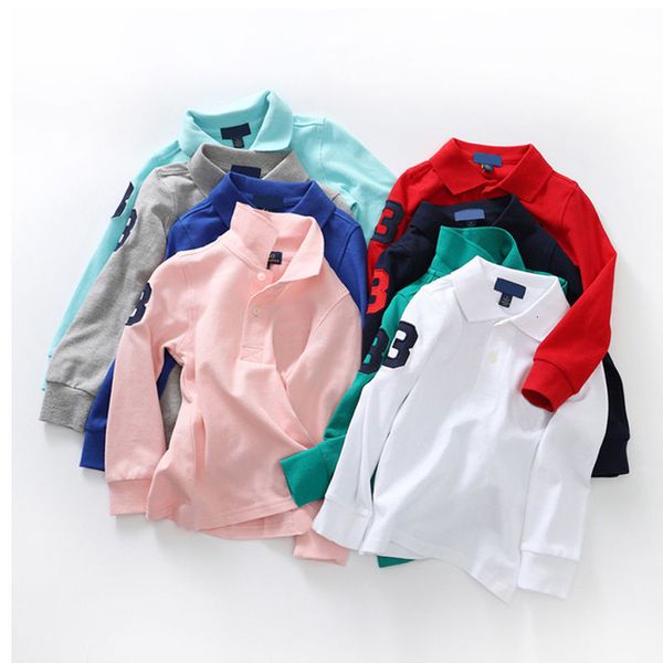 Polos 90-170cm Toddlers Boys Polo Short / Long Sleeve Summer Spring Blouse Shirt Pour Homme Enfant Coton Enfants Polo Summer T-Shirts Vêtements 230629