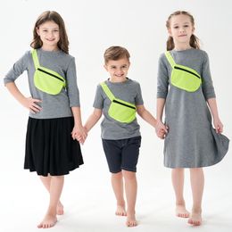 Polos garçons filles mode gris coton tee décontracté enfants d'été adolescent frère soeur vêtements 230512