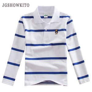 Polo's Kinderen T-shirt Poloshirts met lange mouwen Jongens Kinderen Strepen Tops Baby Boy Sportpolo's Tenege Jongenskleding 231122