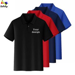 Polo's Custom korte mouwen T-shirt mannen en vrouwen kinderen sneldrogende Polo print po familiekleding 230625
