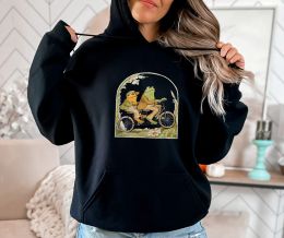 Polos Frog en Toad Hoodie Vintage Book Lover Cottagecore Esthetic Frog en Toad Sweatshirt Cute Frog Shirt, Book Lover Hoodie Frog T