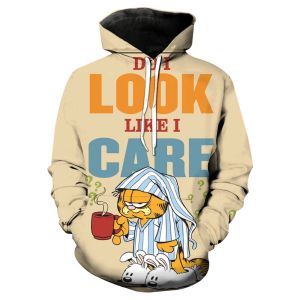 Polos Garfield Anime Children's Druiver Hoodie Garfield Garfield Hooded Sweatshirt Spring en Autumn Street Shirt Boutique volwassen kleding