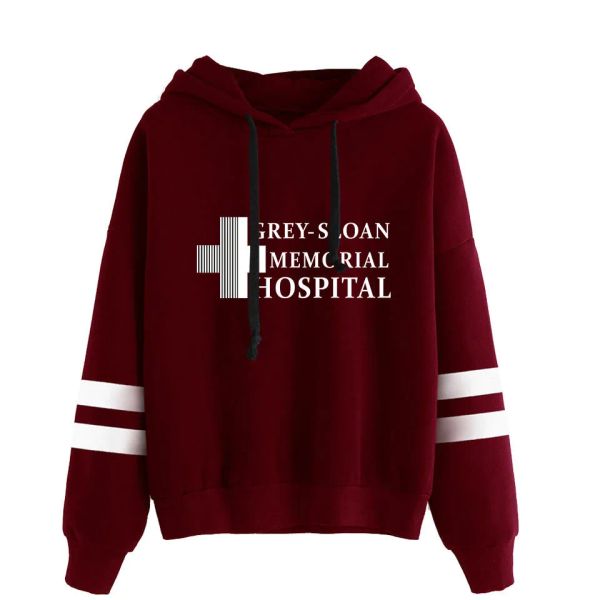 Polos Grey Sloan Memorial Hospital Hospital Hospital Meredith Gray Derek Shepherd's Gray's Sweat à capuche Gray's Anatomy Pullover Sweat-shirt