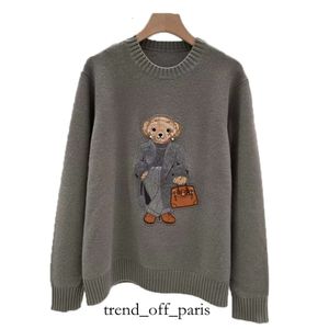 Polos Jiayi Still South Oil Haute Qualité RL23 Automne / Hiver Nouveau Petit Ours Brodé Col Rond Cachemire RL Pull Tricots 62 242