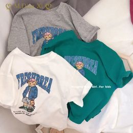 Polos Kaus Anak anak Laki laki Musim Panas Katun Murni Lengan Pendek Kartun Beruang Anak Atasan Tampan Mengenakan Pakaian Bayi 230516