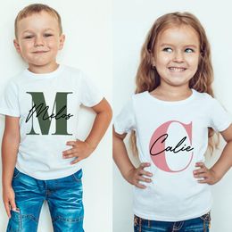 Polos Enfants Personnalisé Nom Initial T-shirt Top Enfants T-shirts Personnalisés Garçon Fille T-shirt Personnalisé Cadeau D'anniversaire 230417