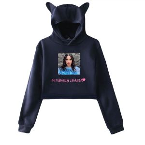 Polos Kimberly Loaiza Sweat-shirts Sweats Sweats Sweat Crop Top Pullovers Printing Singer For Girls Cat Ear Streetwear Casual