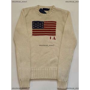 Polos Pulls tricotés Pulls pour femmes pour hommes 2023 Us American Tricoté - Drapeau Haut de gamme Luxe Confortable Pull en coton 100% Fil Rl Bear Femmes 997