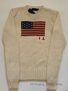Polos suéteres de punto para hombre damas 2023 bandera de punto estadounidense de gama alta lujo cómodo algodón 100% hilo RL oso mujeres 3GA8