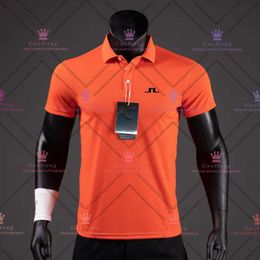 Polos Hommes Polo de Golf pour hommes chemises décontractées chemises d'été manches courtes été respirant séchage rapide J Lindeberg vêtements de Golf sport T Sweat homme 8852