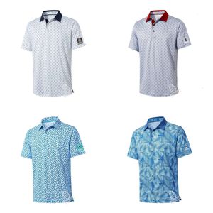 Polos heren mannen mode bedrukte polo zomer korte mouwen korte mouwen buitengolf shirts racing top uitvoering casual snel droge t-shirt 230814