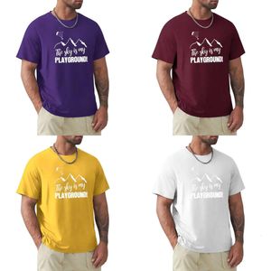 Polos Men's The Sky is My Playground Paradliding Paraglider Parachute Flying T-Shirt Blouse Aangepast T Shirts Mens Plain