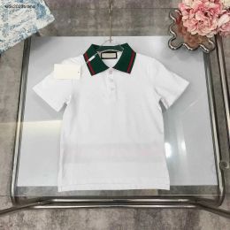 Polo's nieuwe kinderen polo shirt t shirt rug gestreepte print baby t -shirt maat 100150 zomerjongen korte mouw katoen meisje revers