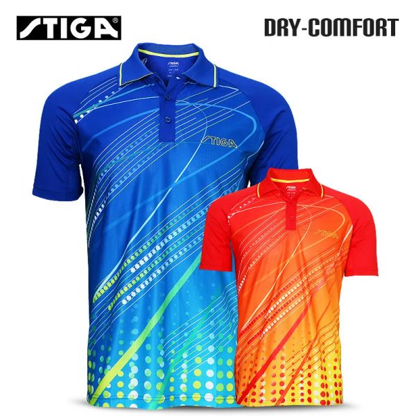 Polos Original Stiga ropa de tenis de mesa para hombres y mujeres, camiseta, camisa de manga corta, Jersey de ping pong, camisetas deportivas