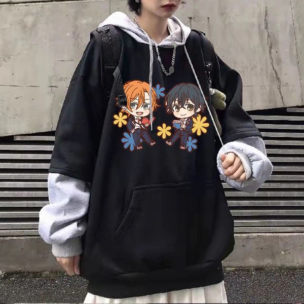 Polos Sasaki et Miyano Sweat à capuche Kawaii Patchwirt Patchwirt Patchwirt Fashion Casual Casual Casual Anime Graphic Pullovers Girls